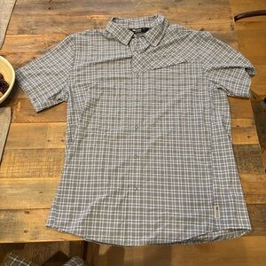 Outdoor Research Men's Blue & Gray Snap Down Sun Shirt